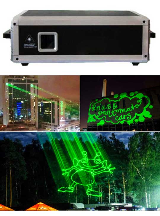 Лазерный проектор для рекламы зеленый